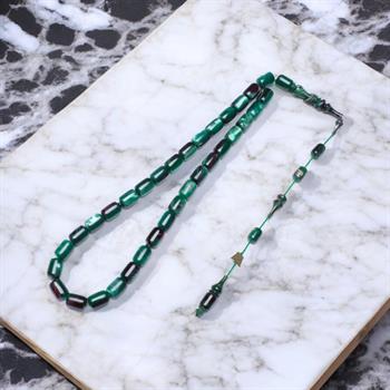 Kapsül Kesim Yeşil Katalin Tesbih (12x8 mm)