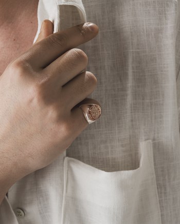 Kelime-i Tevhid Yazılı Akik Taşlı 925 Ayar Gümüş Yüzük