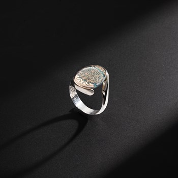 Kelime-i Tevhid Yazılı Yeşil Akik Taşlı 925 Ayar Gümüş Yüzük