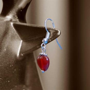 Kırmızı Akik Kadın Küpe