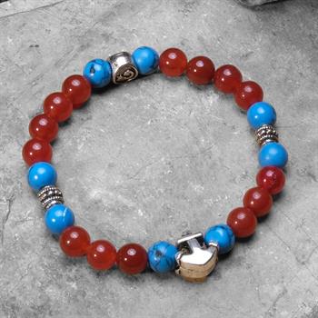 Kırmızı Mavi Ceyt Taşı Bileklik