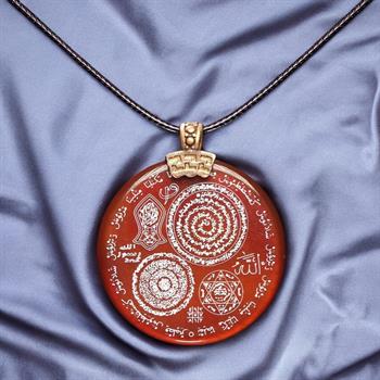 Kırmızı Özel Seri Dualı Akik Taşı Kolye