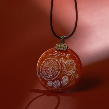 Kırmızı Özel Seri Dualı Akik Taşı Kolye