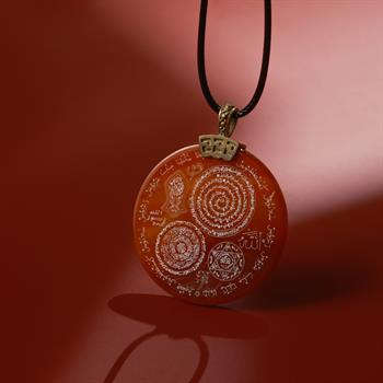 Kırmızı Özel Seri Dualı Akik Taşı Kolye