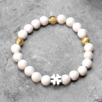 Krem Ceyt Taşı Bileklik 