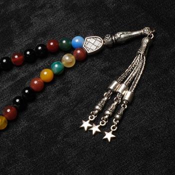 Küre Kesim Renkli Akik Taşı Tesbih