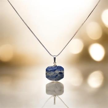 Lapis Lazuli Taşı Geometrik Kesim Kolye