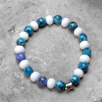 Mavi Beyaz Ceyt Taşı Bileklik