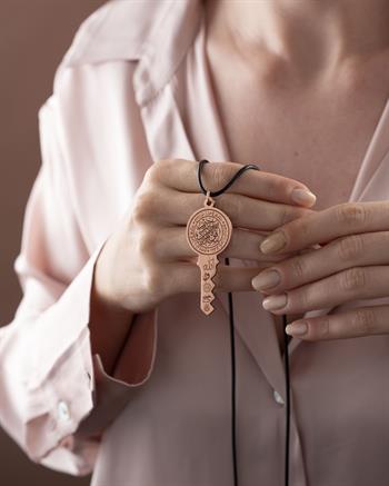 Mührü Süleyman Anahtar Tasarımlı Bakır Kolye