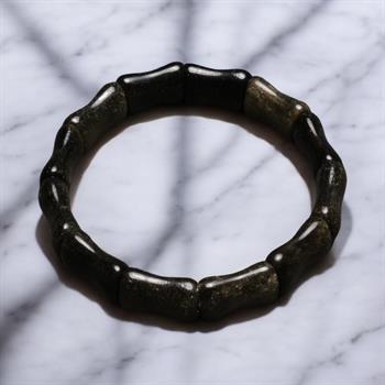 Obsidyen Taşlı Kemik Model Kadın Bilezik