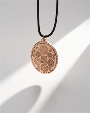 Özel Dualı Oval Bakır Kolye