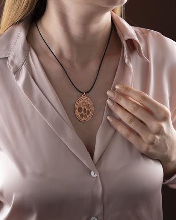 Özel Dualı Oval Bakır Kolye