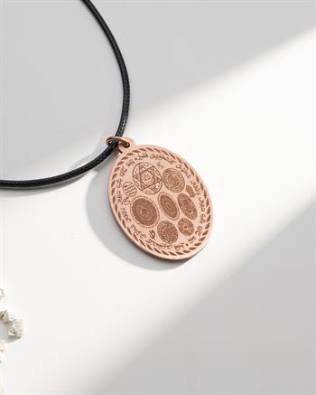 Özel Dualı Oval Bakır Kolye