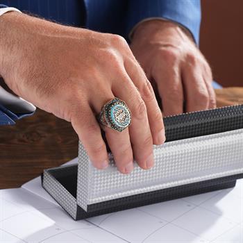 Özel Tevhid Nakışlı Söz Gümüş Yüzük