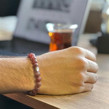 Pembe Kuvars Çilek Taş Bileklik