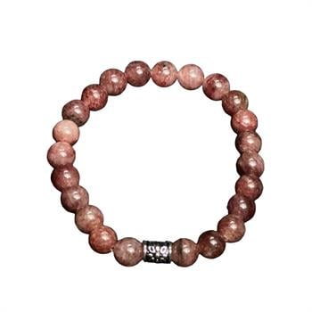 Pembe Kuvars Çilek Taş Bileklik