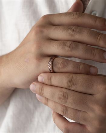 Sarmaşık Desenli Bakır Yüzük (5 mm)