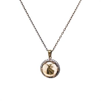 Sedef Taşı Üzerine Semazen Yazılı Kolye