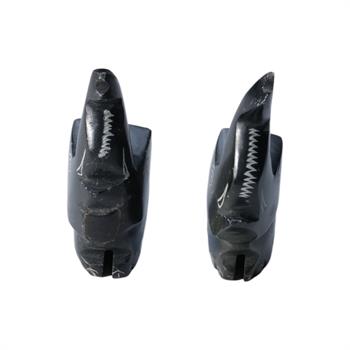 Serpantin Taşından El Yapımı Fil Heykel Çifti