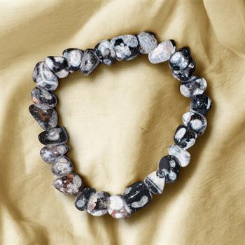 Siyah Beyaz Akik Taşlı Bileklik