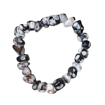 Siyah Beyaz Akik Taşlı Bileklik