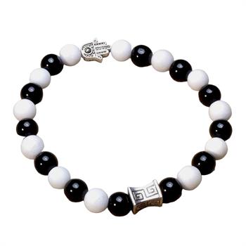Siyah Beyaz Ceyt Taşı Bileklik