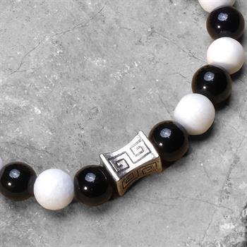 Siyah Beyaz Ceyt Taşı Bileklik