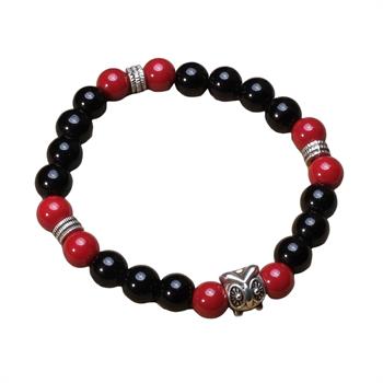 Siyah Kırmızı Ceyt Taşı Bileklik