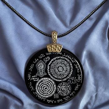 Siyah Özel Seri Dualı Akik Taşı Kolye 