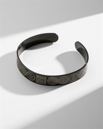 Siyah Titanyum Çelik Bilezik – Mühürler Koleksiyonu