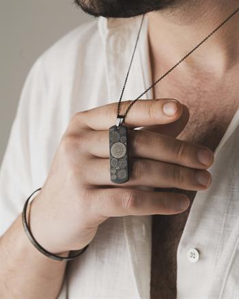 Siyah Titanyum Kaplama Çelik Kolye Bilezik Seti