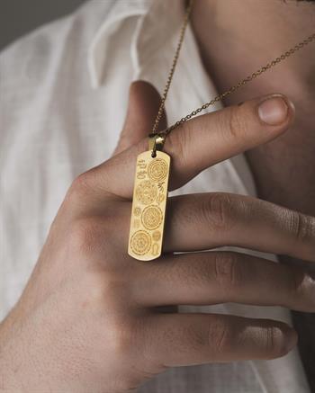 Altın Titanyum Kaplama Çelik Kolye Bilezik Seti