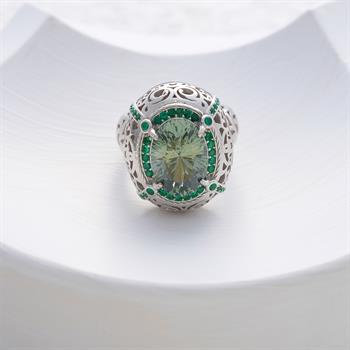 Sultan Zarafeti: Sultan Gümüş Yüzük (Yeşil Taşlı)
