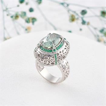 Sultan Zarafeti: Sultan Gümüş Yüzük (Yeşil Taşlı)