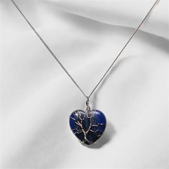 Tel Sarma Kalp Kesim Lapis Lazuli Taşı Kolye