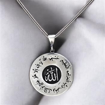 Tövbe Suresi Son Ayeti yazılı 925 Ayar Gümüş Kolye