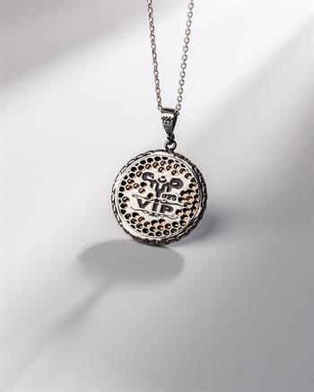 Türk Bayrağı Armalı 925 Ayar Gümüş Kolye (30 mm)