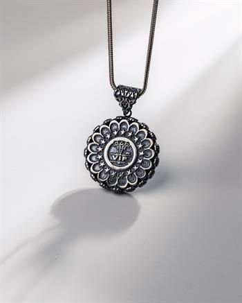 Türk Dünyası Güneşi ve Devlet Sembolleri 925 Ayar Gümüş Kolye