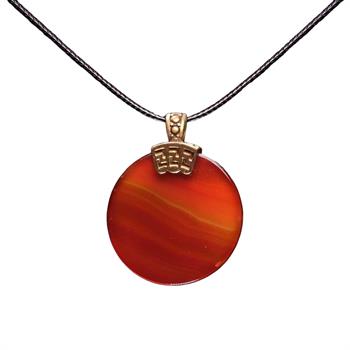 Yazısız 2-3 CM Çapında Kırmızı Akik Taşı Kolye