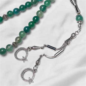 Yeşil Akik Taşı Tesbih