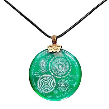 Yeşil Özel Seri Dualı Akik Taşı Kolye 