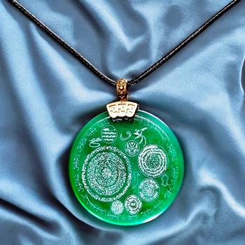 Yeşil Özel Seri Dualı Akik Taşı Kolye 