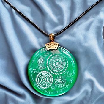 Yeşil Özel Seri Dualı Akik Taşı Kolye 