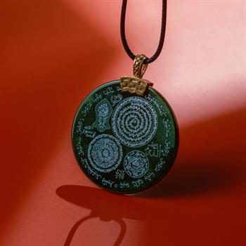 Yeşil Özel Seri Dualı Akik Taşı Kolye 