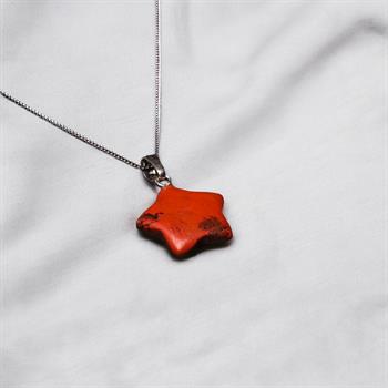 Yıldız Kesim Jasper Taşı Kolye