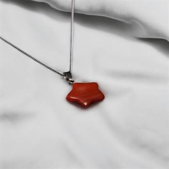 Yıldız Kesim Kırmızı Akik Taşı Kolye