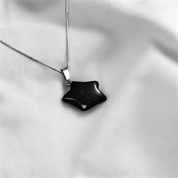 Yıldız Kesim Opsidyen Taşı Kolye