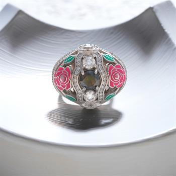 Zarafetin Dokunuşu: Gülizar Gümüş Yüzük (Pembe)