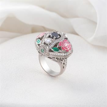 Zarafetin Dokunuşu: Gülizar Gümüş Yüzük (Pembe)