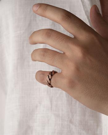 Zincir Örgü Bakır Yüzük